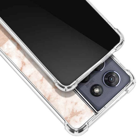 White Rose Gold Marble Moto G Play 5G (2025) Clear Case