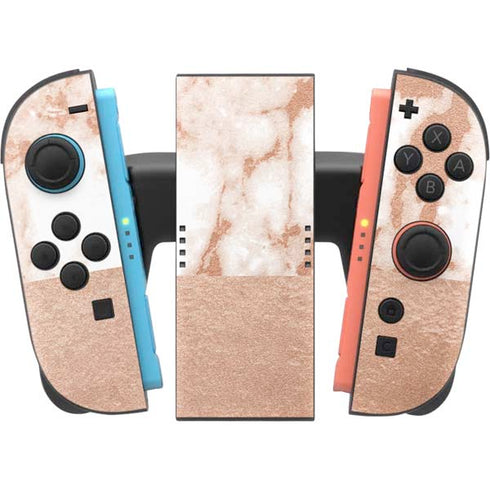 White Rose Gold Marble Nintendo Switch 2 (2025) Joy-Con Controller Skin