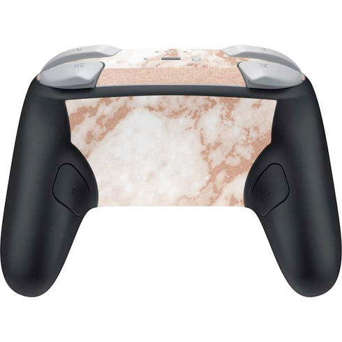 White Rose Gold Marble Nintendo Switch 2 (2025) Pro Controller Skin