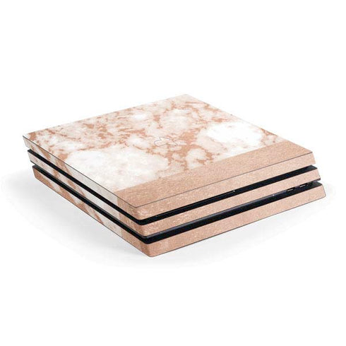 White Rose Gold Marble PlayStation PS4 Skins