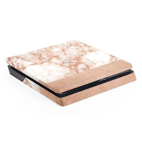 White Rose Gold Marble PlayStation PS4 Skins