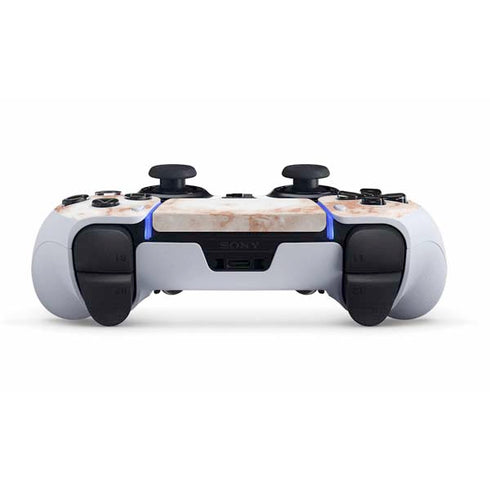White Rose Gold Marble PS5 DualSense Edge Pro Controller Skin
