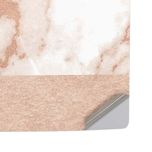 White Rose Gold Marble PS5 Pro Disk Console Skin