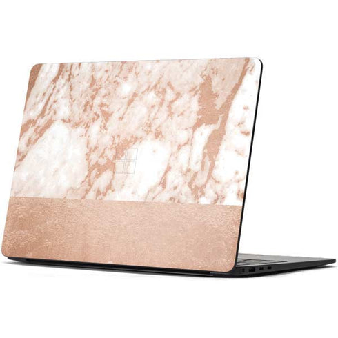 White Rose Gold Marble Surface Laptop 7 15in Skin