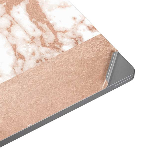 White Rose Gold Marble Laptop Skins