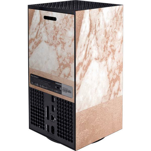 White Rose Gold Marble XBox Series X Digital Edition Bundle Skin