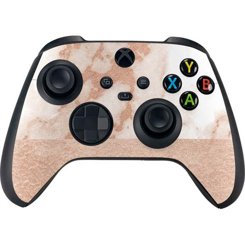 White Rose Gold Marble XBox Series X Digital Edition Bundle Skin