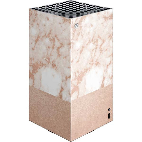 White Rose Gold Marble Xbox Series X Skins