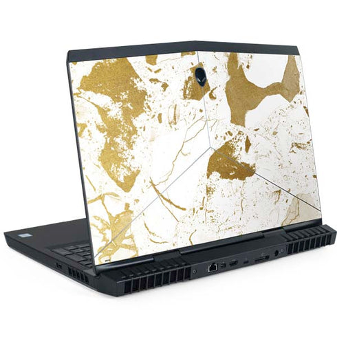 White Scattered Marble Dell Alienware Skin