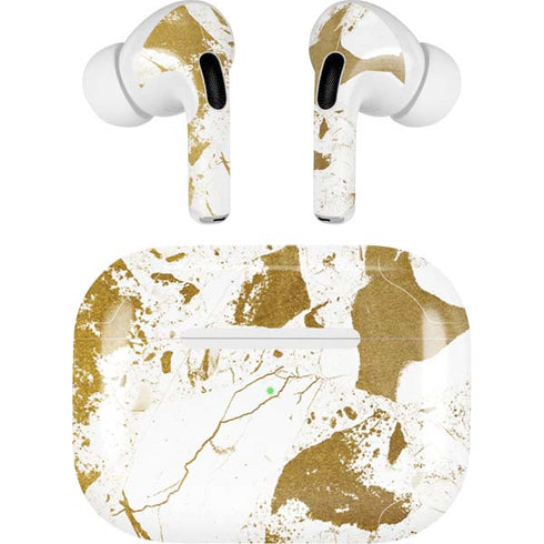 White Scattered Marble AirPods Skins