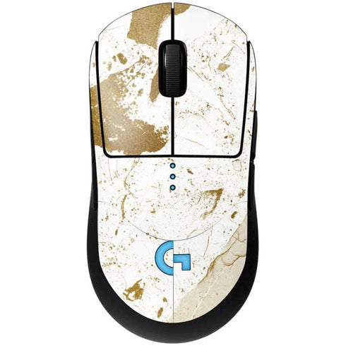 White Scattered Marble G Pro Wireless Gaming Mouse Skin