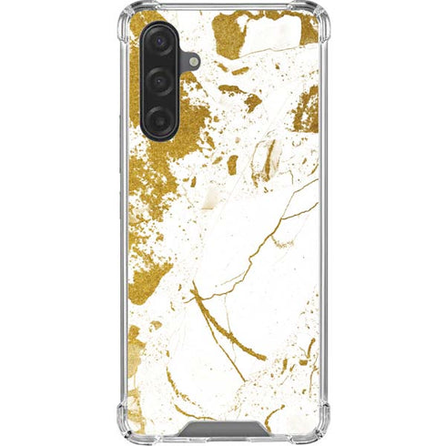 White Scattered Marble Galaxy A17 Clear Case
