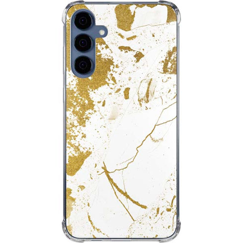 White Scattered Marble Galaxy A35 5G Clear Case