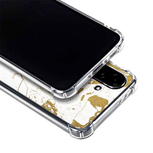White Scattered Marble Galaxy A36 5G Clear Case