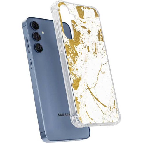 White Scattered Marble Galaxy A55 5G Clear Case