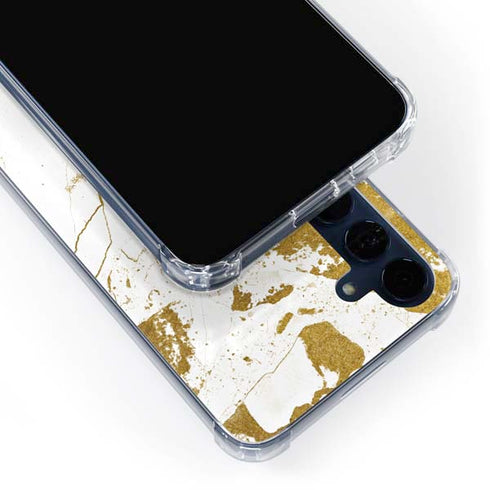 White Scattered Marble Galaxy A55 5G Clear Case