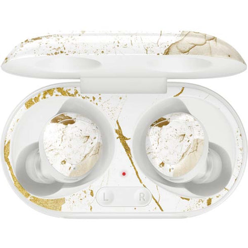 White Scattered Marble Galaxy Buds Plus Skin