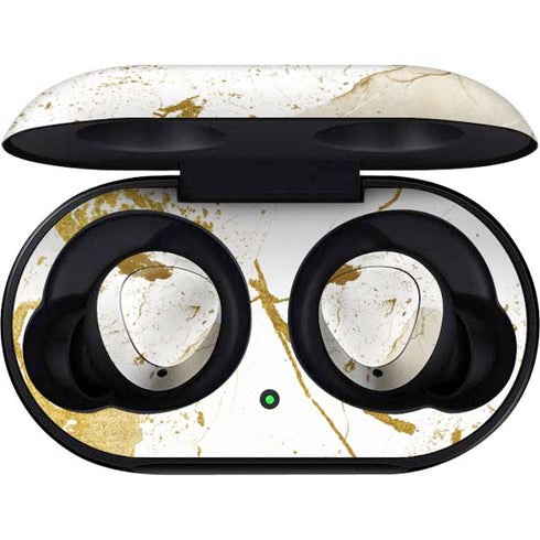 White Scattered Marble Galaxy Buds Skin
