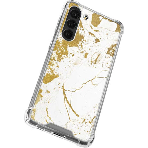 White Scattered Marble Galaxy S24 FE Clear Case