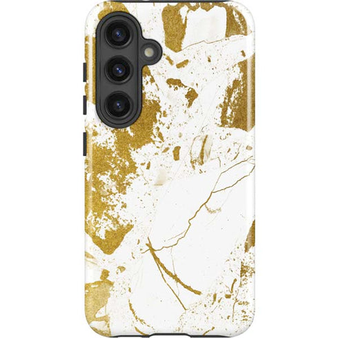 White Scattered Marble Galaxy S25 Impact Case