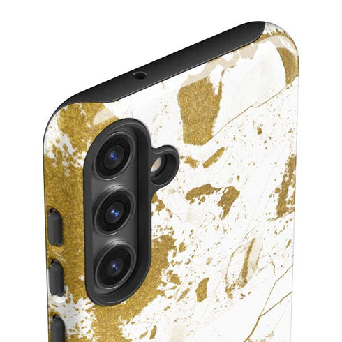 White Scattered Marble Galaxy S25 Impact Case