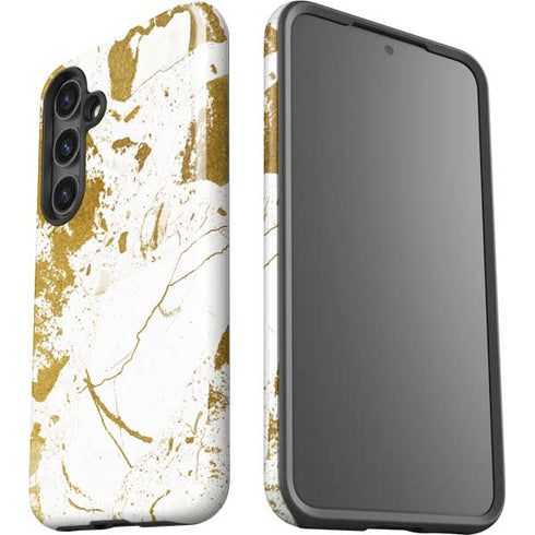 White Scattered Marble Galaxy S25 Impact Case