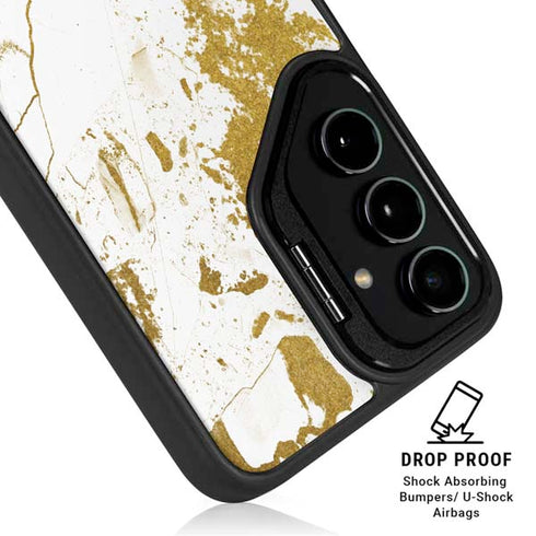 White Scattered Marble Galaxy S24 Kickstand Case