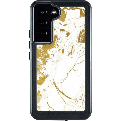 White Scattered Marble Galaxy S24 Plus Waterproof Case