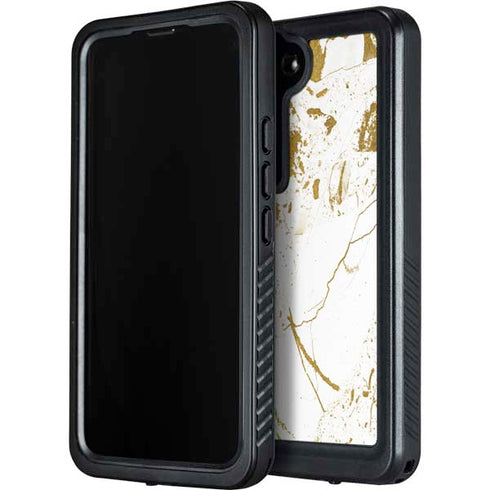 White Scattered Marble Galaxy S24 Plus Waterproof Case