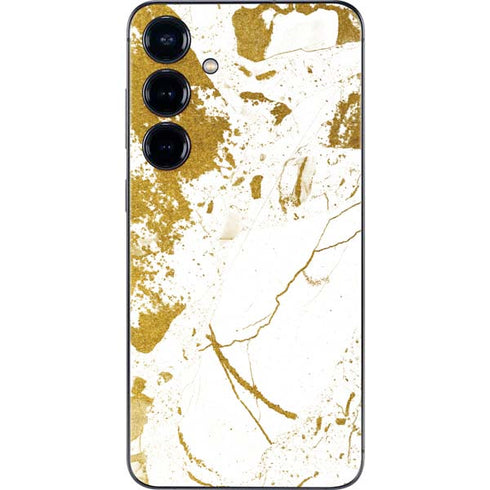 White Scattered Marble Galaxy S25 Skin