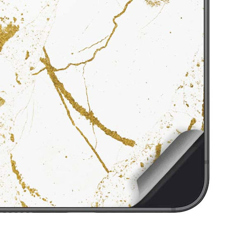 White Scattered Marble Galaxy S24 Skin