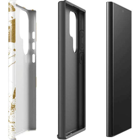 White Scattered Marble Galaxy S25 Ultra Impact Case