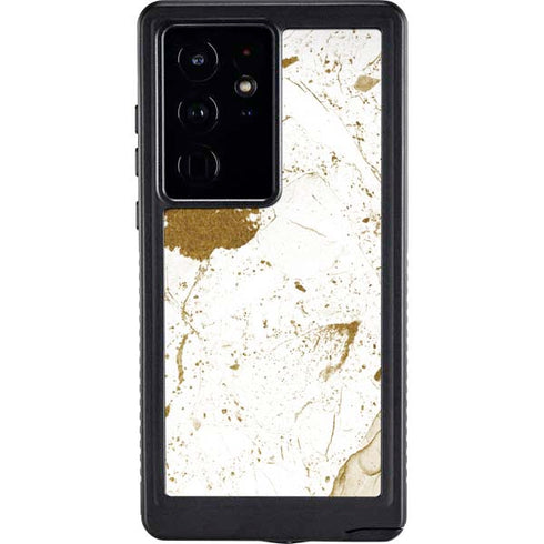 White Scattered Marble Galaxy S24 Ultra Waterproof Case