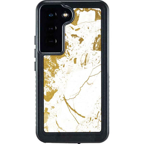 White Scattered Marble Galaxy S24 Waterproof Case