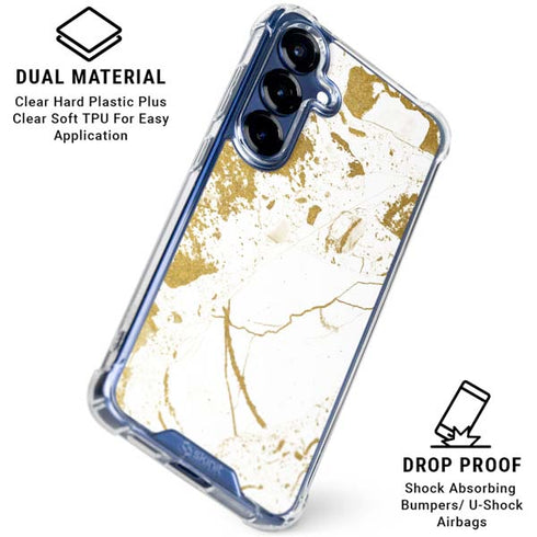 White Scattered Marble Galaxy S25 Plus Clear Case