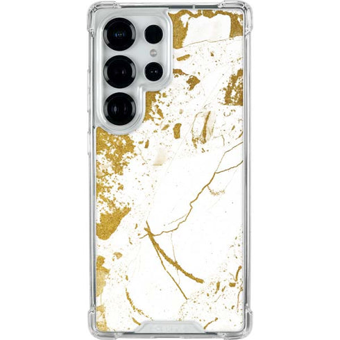 White Scattered Marble Galaxy S25 Ultra Clear Case