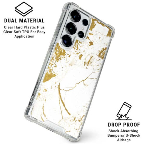 White Scattered Marble Galaxy S25 Ultra Clear Case