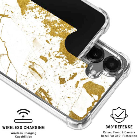 White Scattered Marble Galaxy S26 Clear Case