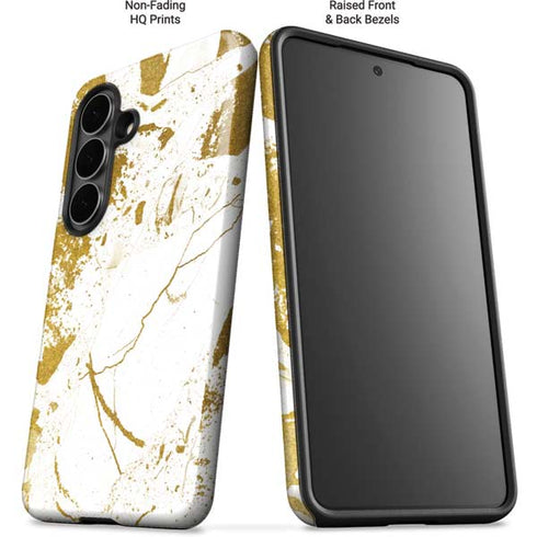 White Scattered Marble Galaxy S26 Impact Case