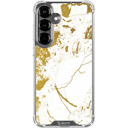 White Scattered Marble Galaxy S26 Plus Clear Case