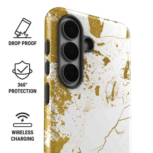 White Scattered Marble Galaxy S26 Plus Impact Case