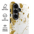 White Scattered Marble Galaxy S26 Plus Impact Case