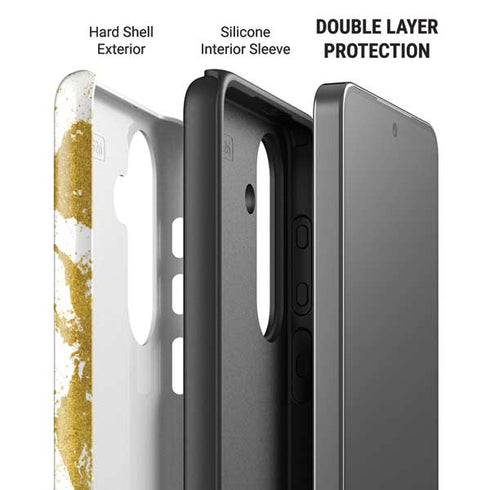 White Scattered Marble Galaxy S26 Plus Impact Case