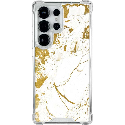 White Scattered Marble Galaxy S26 Ultra Clear Case
