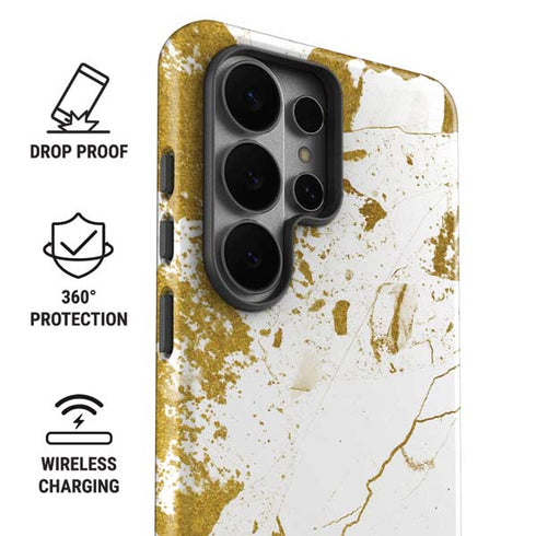 White Scattered Marble Galaxy S26 Ultra Impact Case