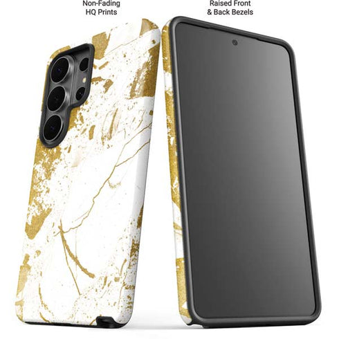 White Scattered Marble Galaxy S26 Ultra Impact Case