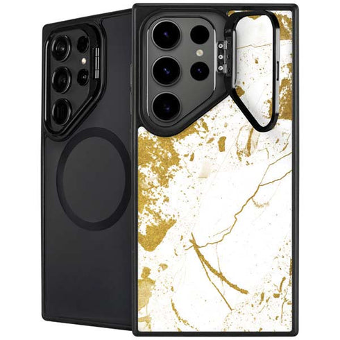 White Scattered Marble Galaxy S26 Ultra Kickstand Case