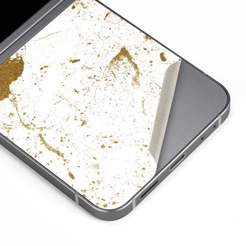 White Scattered Marble Galaxy Z Flip6 Skin