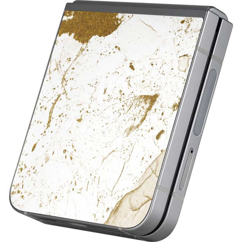 White Scattered Marble Galaxy Z Flip6 Skin