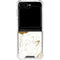 White Scattered Marble Galaxy Z Flip6 Clear Case